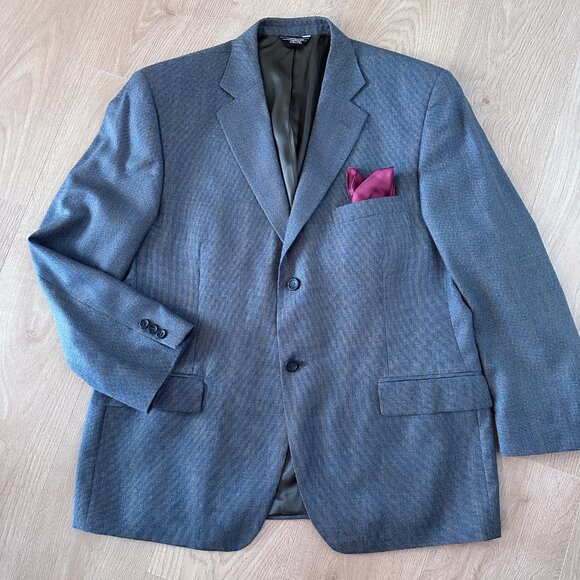 Men's Wool/Silk  Fine Suiting Blazer/Jacket sz 44S - Blue Slate - Picture 1 of 13